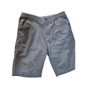 Element Mens Plaid Skate Shorts Blue Grey Size 34 M236ALAN Stretch Casual